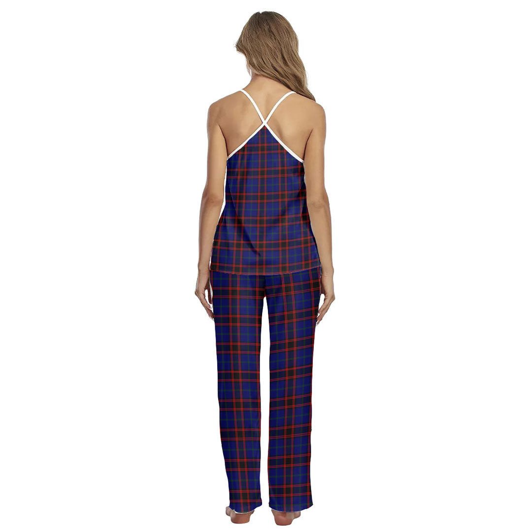 Home Modern Tartan Plaid Cami Pajamas Sets