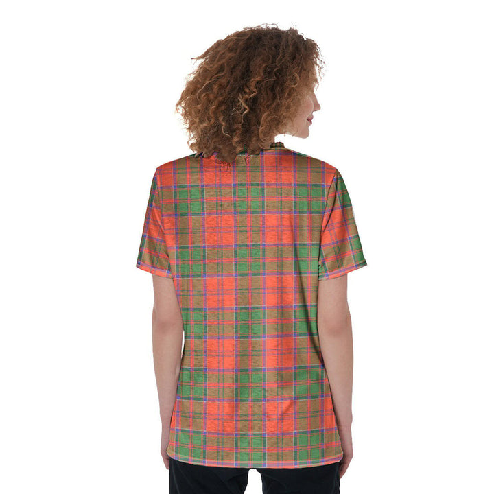 Grant Ancient Tartan Plaid V-Neck String Short Sleeve Shirt