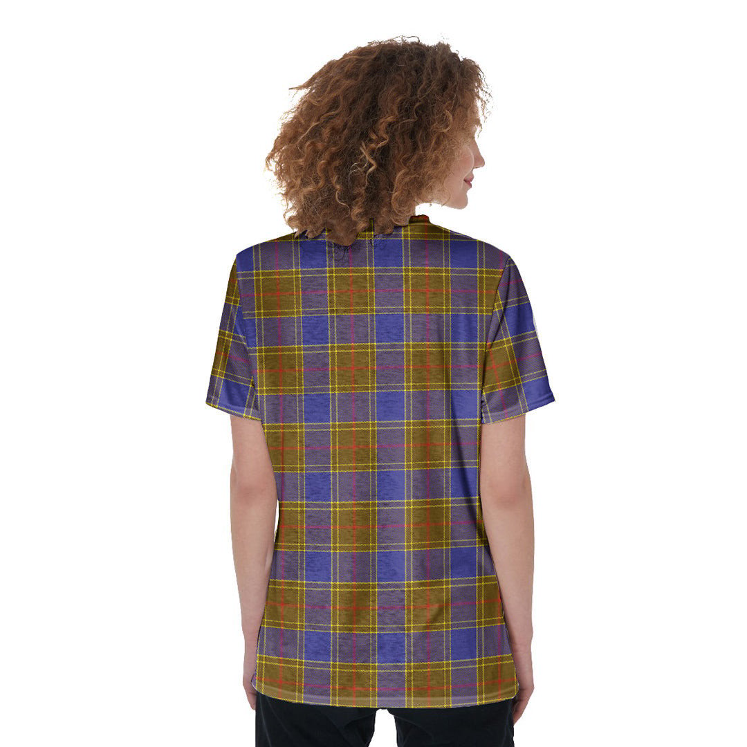 Balfour Modern Tartan Plaid V-Neck String Short Sleeve Shirt