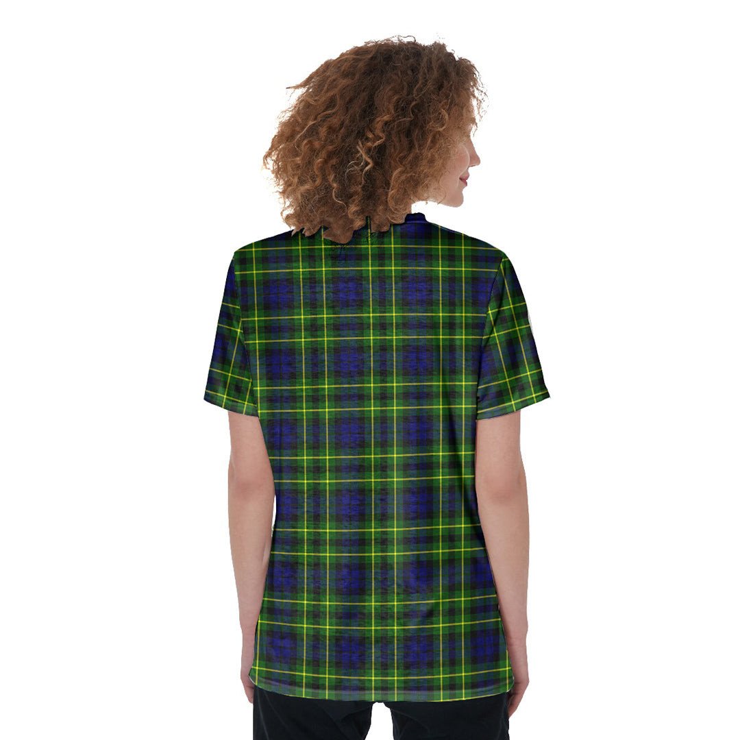 Campbell of Breadalbane Modern Tartan Plaid V-Neck String Short Sleeve Shirt