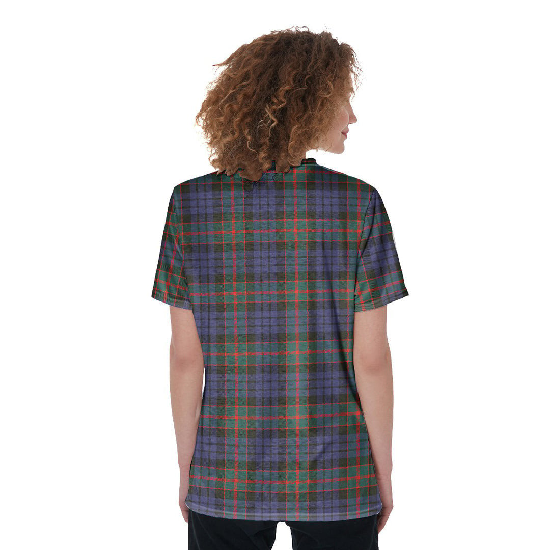 Fletcher of Dunans Tartan Plaid V-Neck String Short Sleeve Shirt