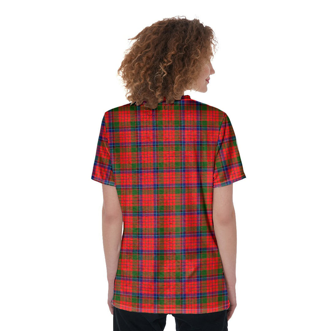 Nicolson Modern Tartan Plaid V-Neck String Short Sleeve Shirt