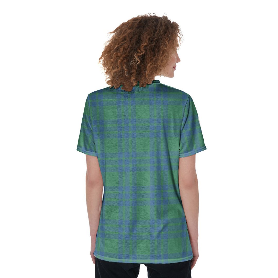 Montgomery Ancient Tartan Plaid V-Neck String Short Sleeve Shirt