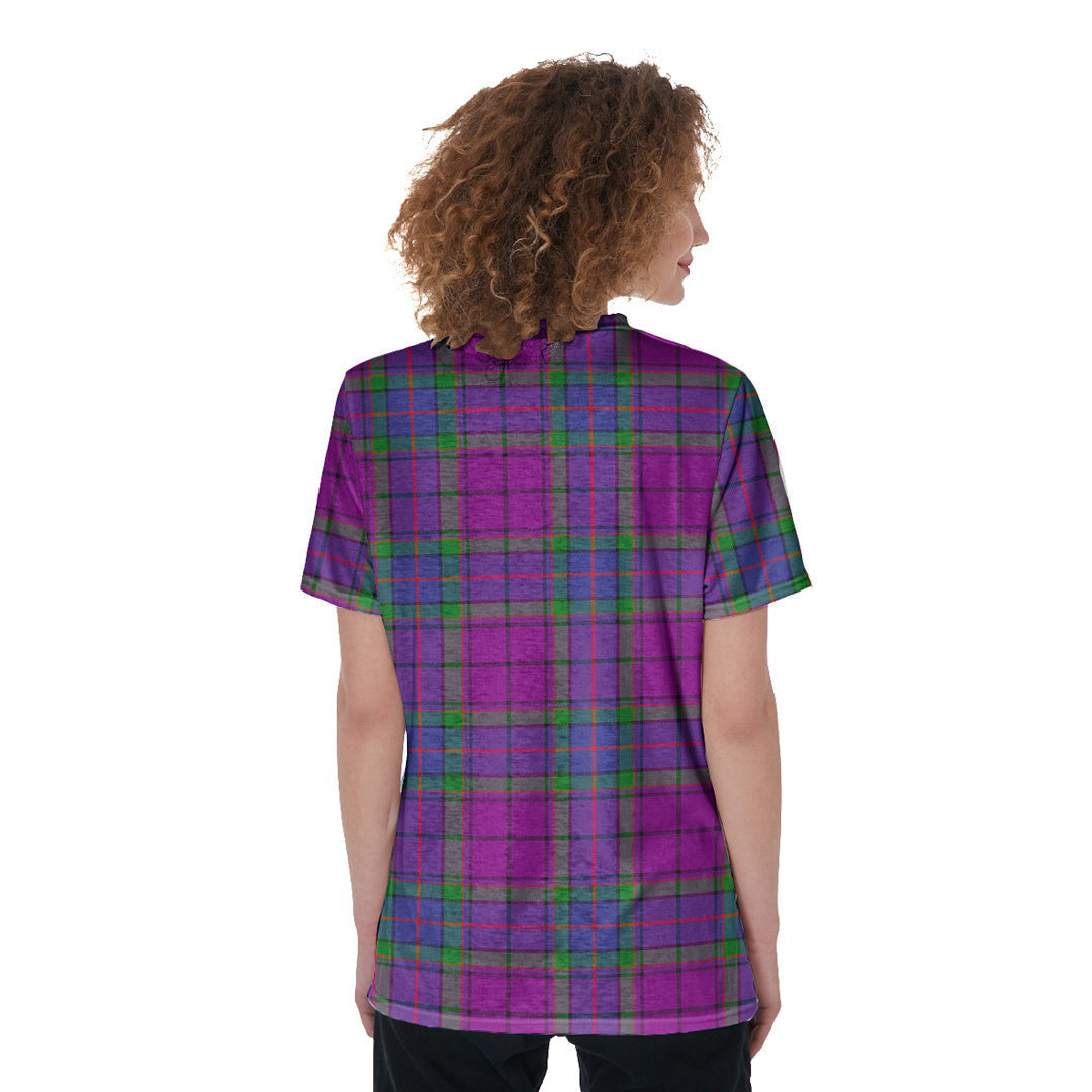 Wardlaw Modern Tartan Plaid V-Neck String Short Sleeve Shirt