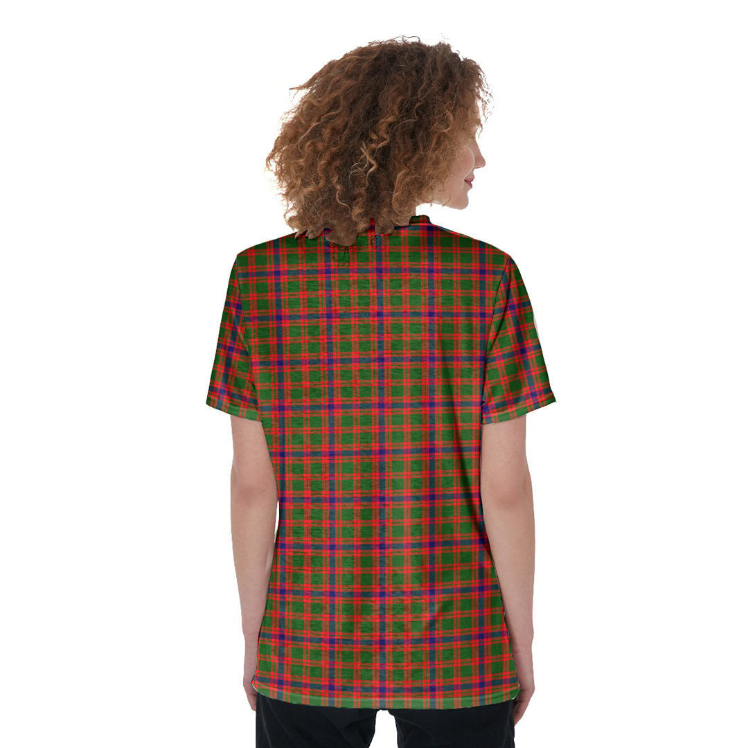 Skene Modern Tartan Plaid V-Neck String Short Sleeve Shirt