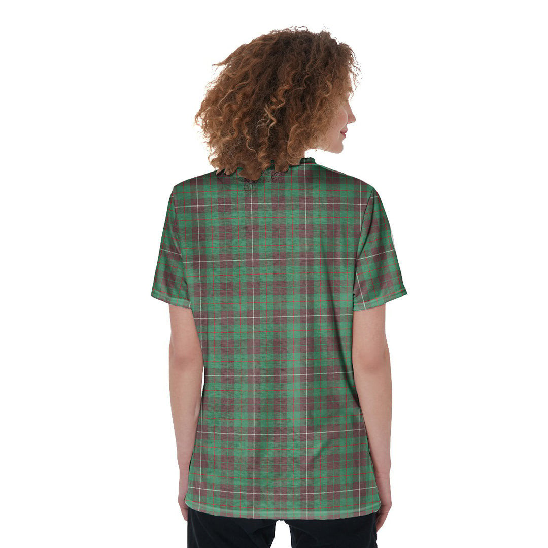 MacKinnon Hunting Ancient Tartan Plaid V-Neck String Short Sleeve Shirt