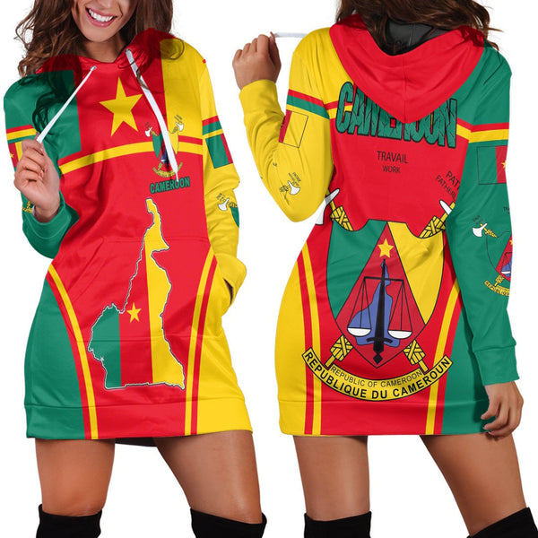 Cameroon Active Flag Hoodie Dress