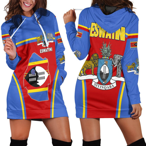 Eswatini Active Flag Hoodie Dress