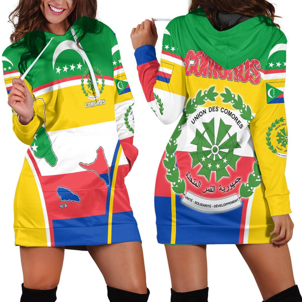 Comoros Active Flag Hoodie Dress