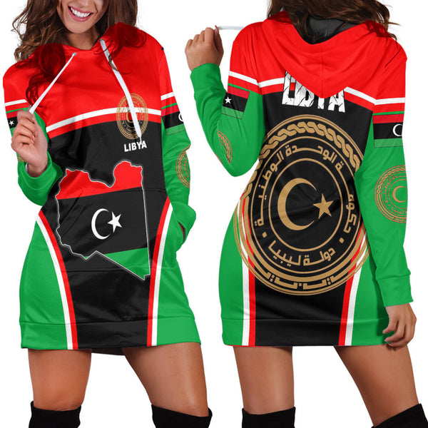 Libya Active Flag Hoodie Dress