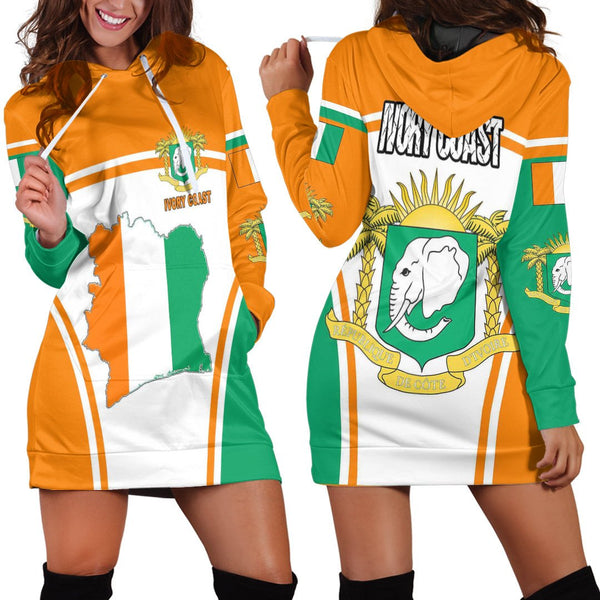 Ivory Coast Active Flag Hoodie Dress