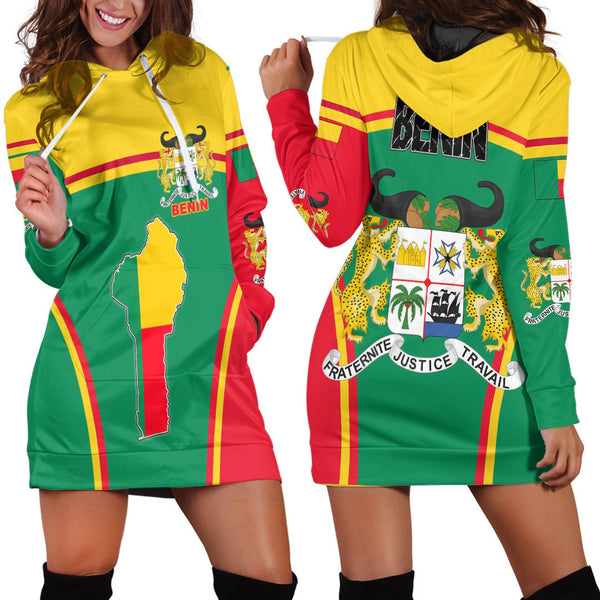 Benin Active Flag Hoodie Dress