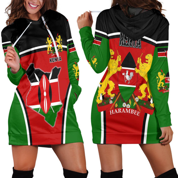 Kenya Active Flag Hoodie Dress