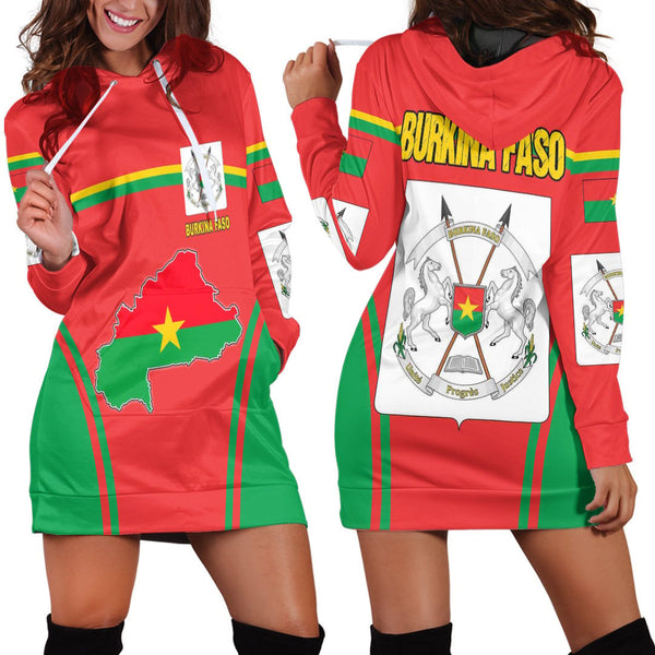 Burkina Faso Active Flag Hoodie Dress