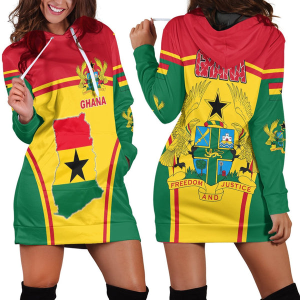 Ghana Active Flag Hoodie Dress