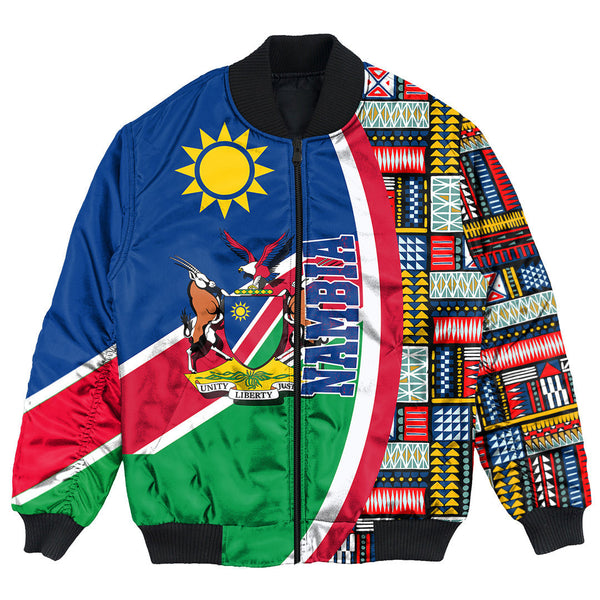 Namibia Flag and Kente Pattern Special Bomber Jacket