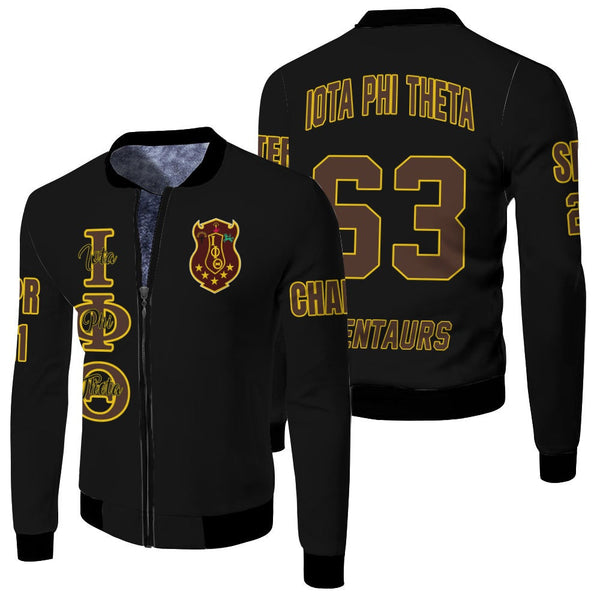 (Custom) Fraternity Jacket - Iota Phi Theta (Black) Fleece Winter Jacket