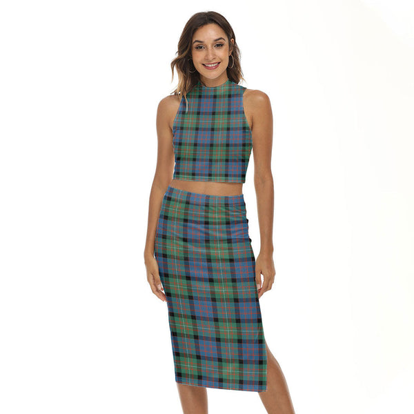 MacDonnell of Glengarry Ancient Tartan Plaid Tank Top & Split High Skirt Set