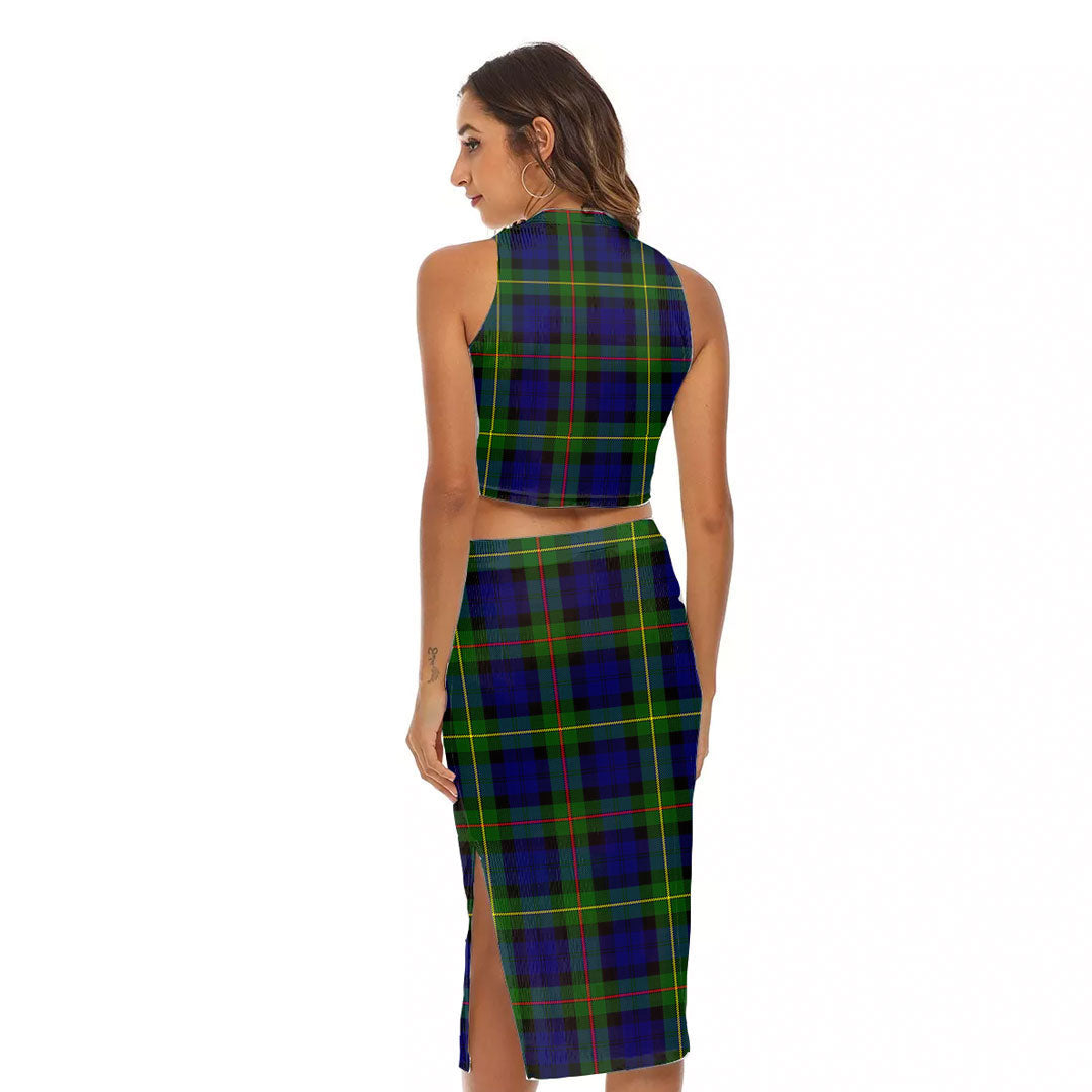 MacEwen Modern Tartan Plaid Tank Top & Split High Skirt Set