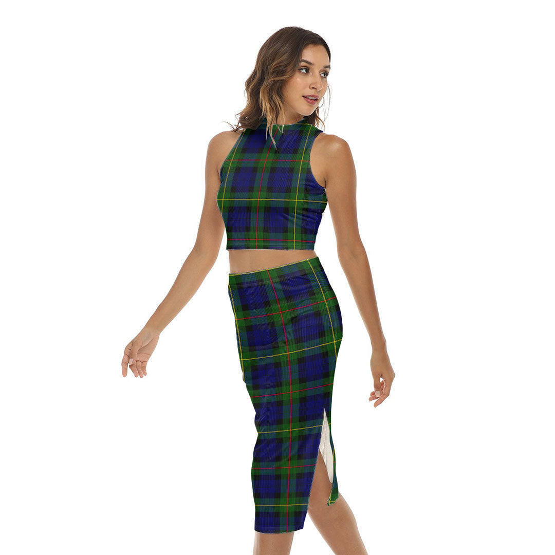 MacEwen Modern Tartan Plaid Tank Top & Split High Skirt Set