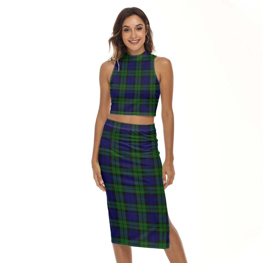 Campbell Modern Tartan Plaid Tank Top & Split High Skirt Set