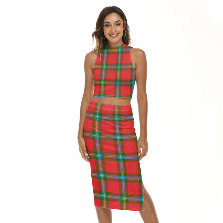 MacLaine of Loch Buie Tartan Plaid Tank Top & Split High Skirt Set