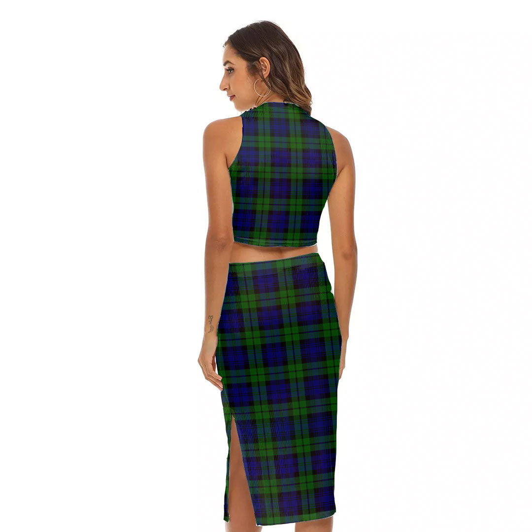 Campbell Modern Tartan Plaid Tank Top & Split High Skirt Set