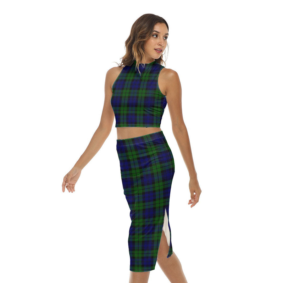 Campbell Modern Tartan Plaid Tank Top & Split High Skirt Set