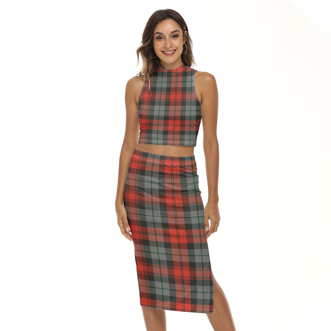 MacLachlan Weathered Tartan Plaid Tank Top & Split High Skirt Set