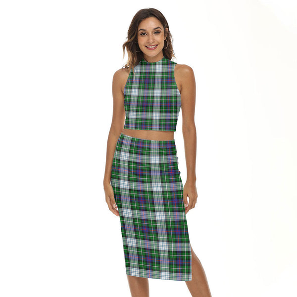 MacKenzie Dress Modern Tartan Plaid Tank Top & Split High Skirt Set