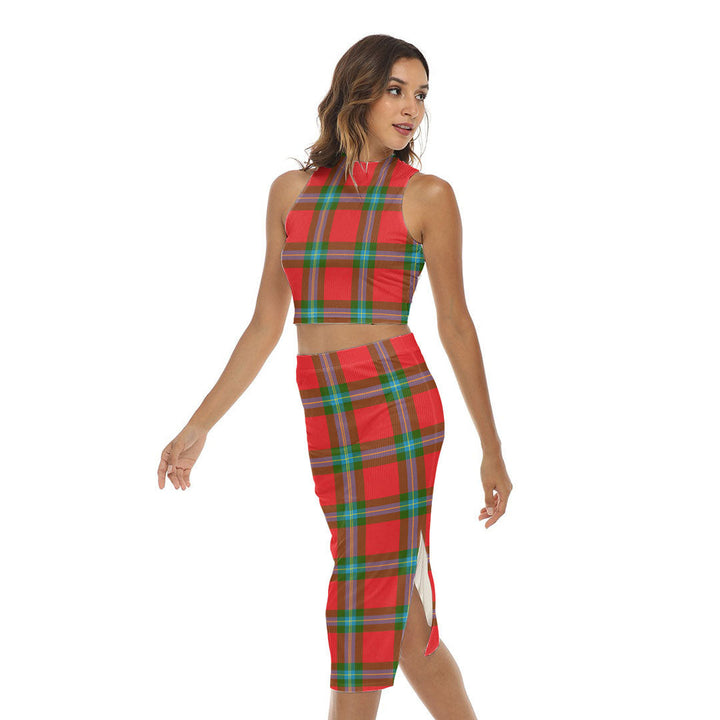 MacLaine of Loch Buie Tartan Plaid Tank Top & Split High Skirt Set