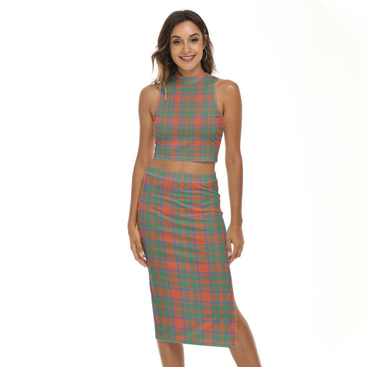 MacKintosh Ancient Tartan Plaid Tank Top & Split High Skirt Set