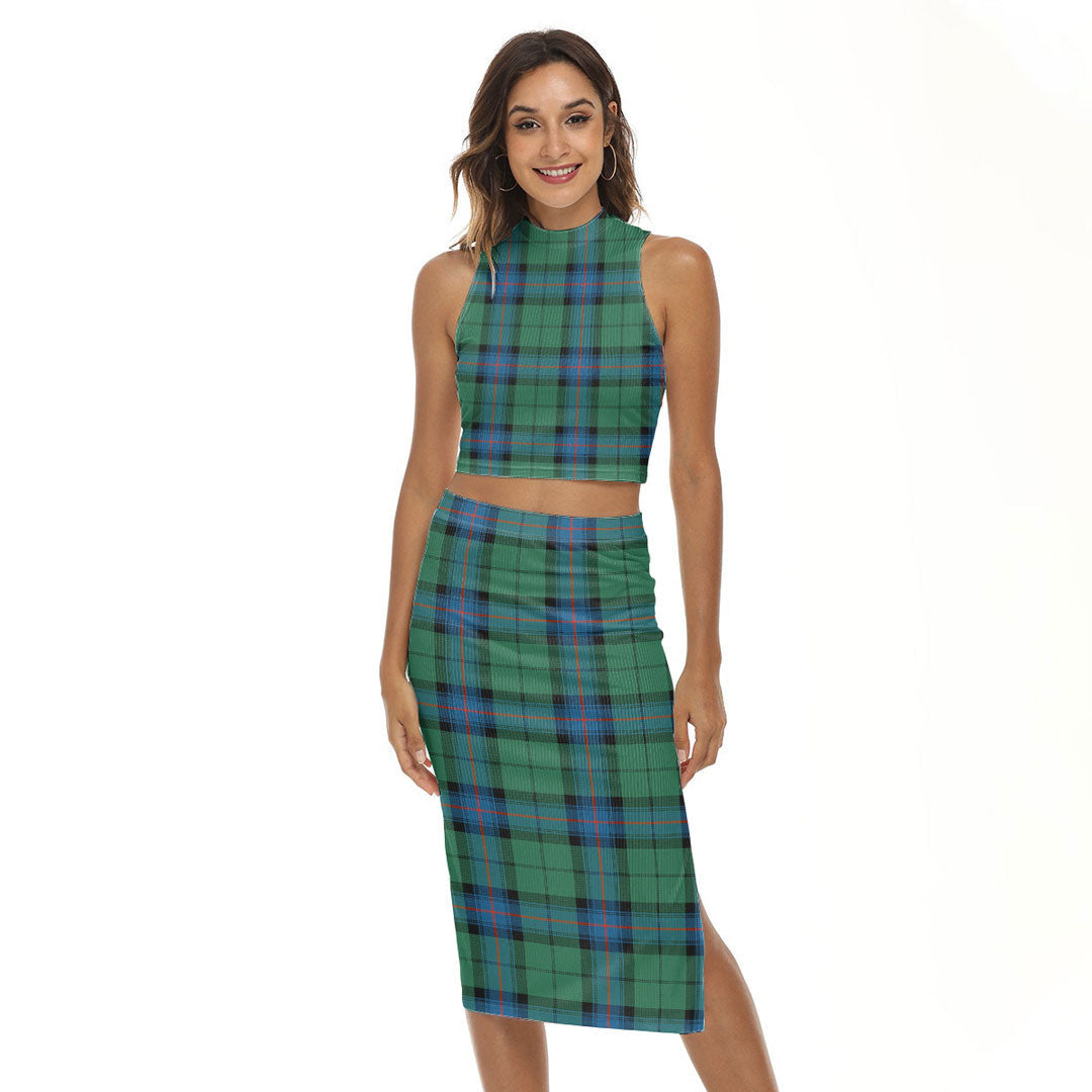 Armstrong Ancient Tartan Plaid Tank Top & Split High Skirt Set