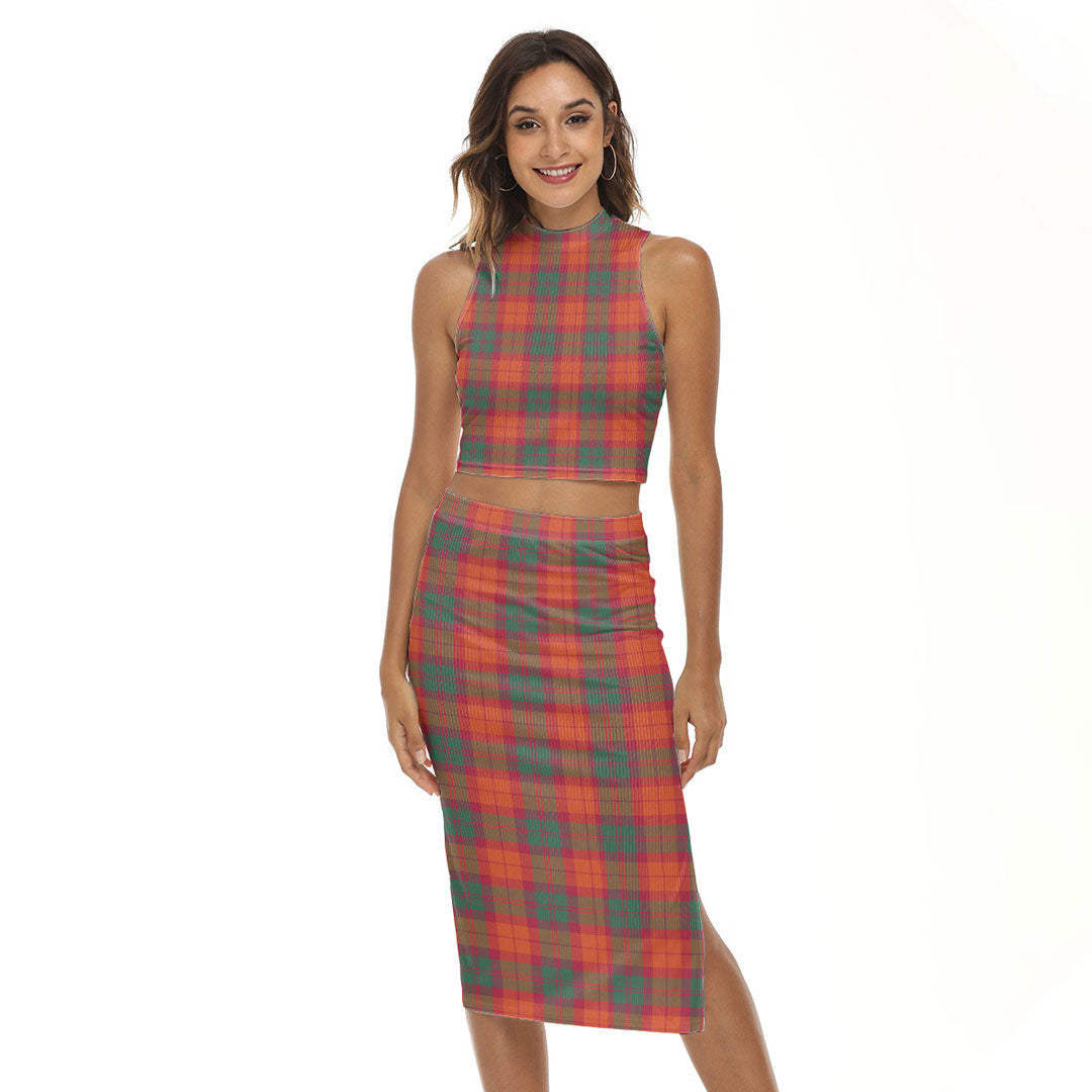 MacNab Ancient Tartan Plaid Tank Top & Split High Skirt Set