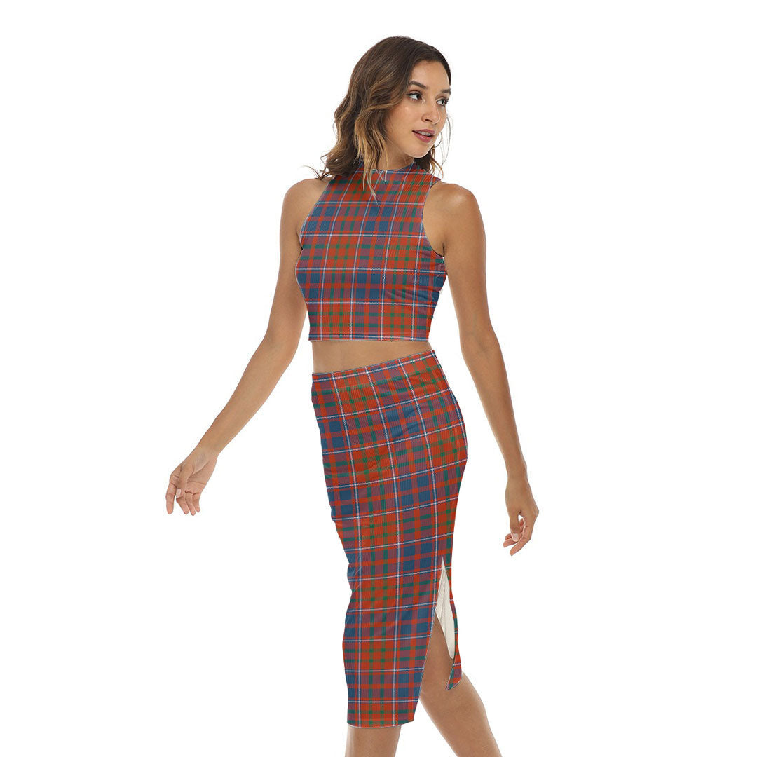 Cameron of Lochiel Ancient Tartan Plaid Tank Top & Split High Skirt Set