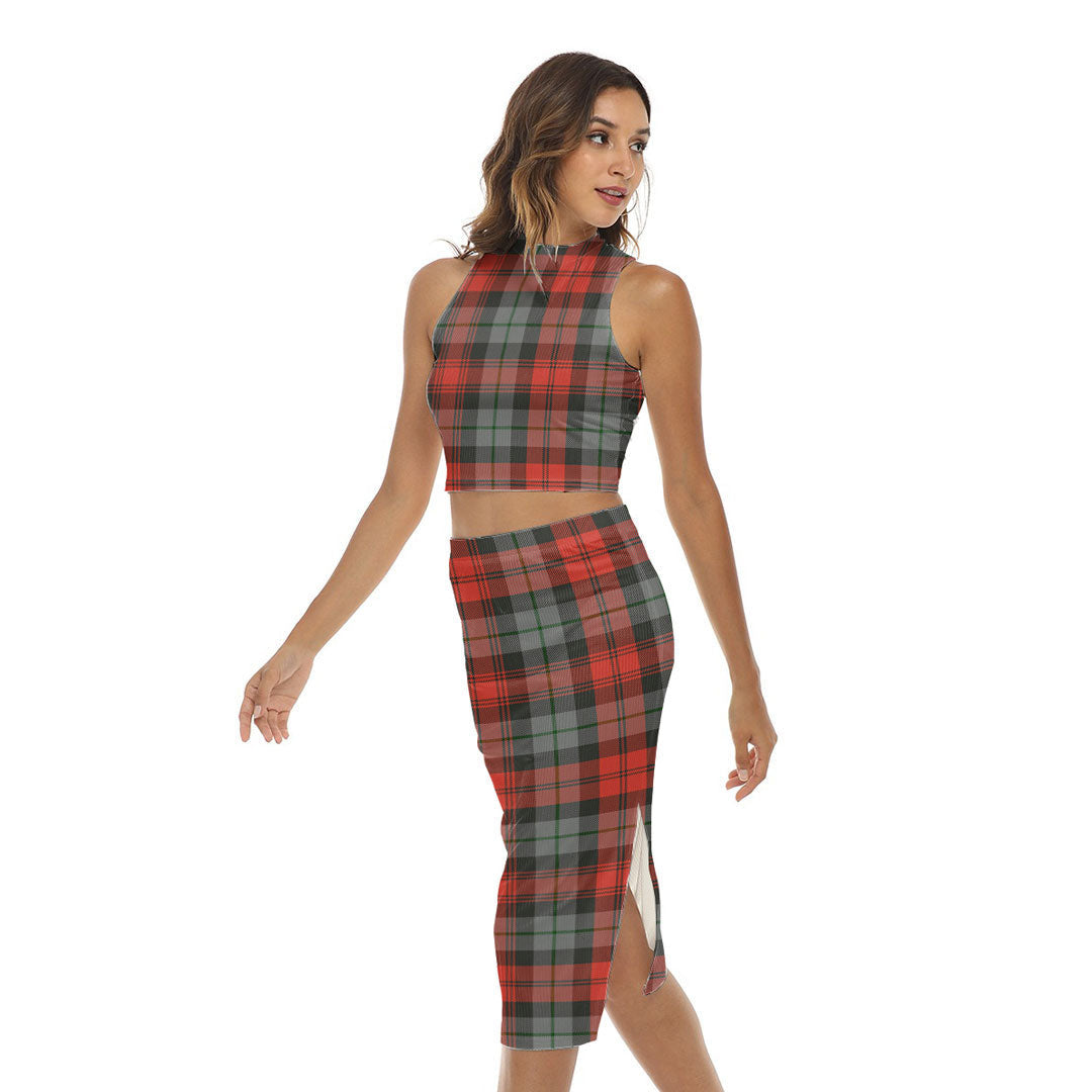 MacLachlan Weathered Tartan Plaid Tank Top & Split High Skirt Set