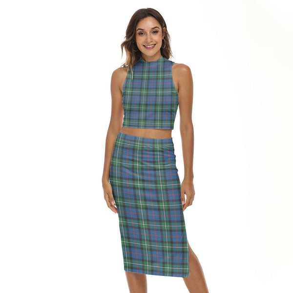 MacPhail Hunting Ancient Tartan Plaid Tank Top & Split High Skirt Set