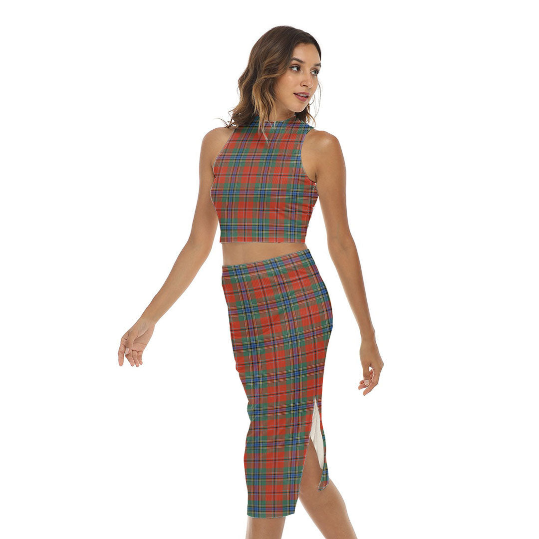 MacLean of Duart Ancient Tartan Plaid Tank Top & Split High Skirt Set