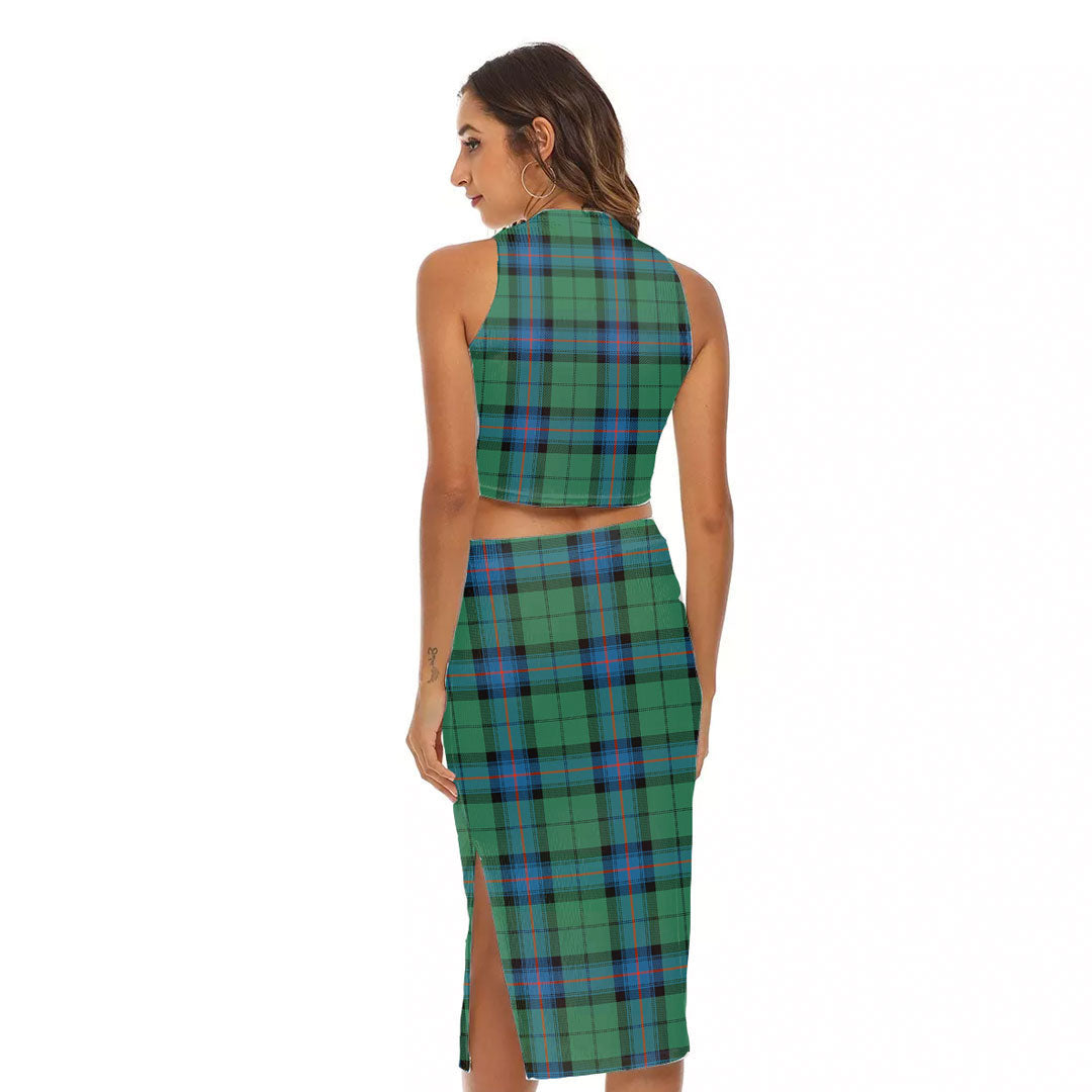 Armstrong Ancient Tartan Plaid Tank Top & Split High Skirt Set