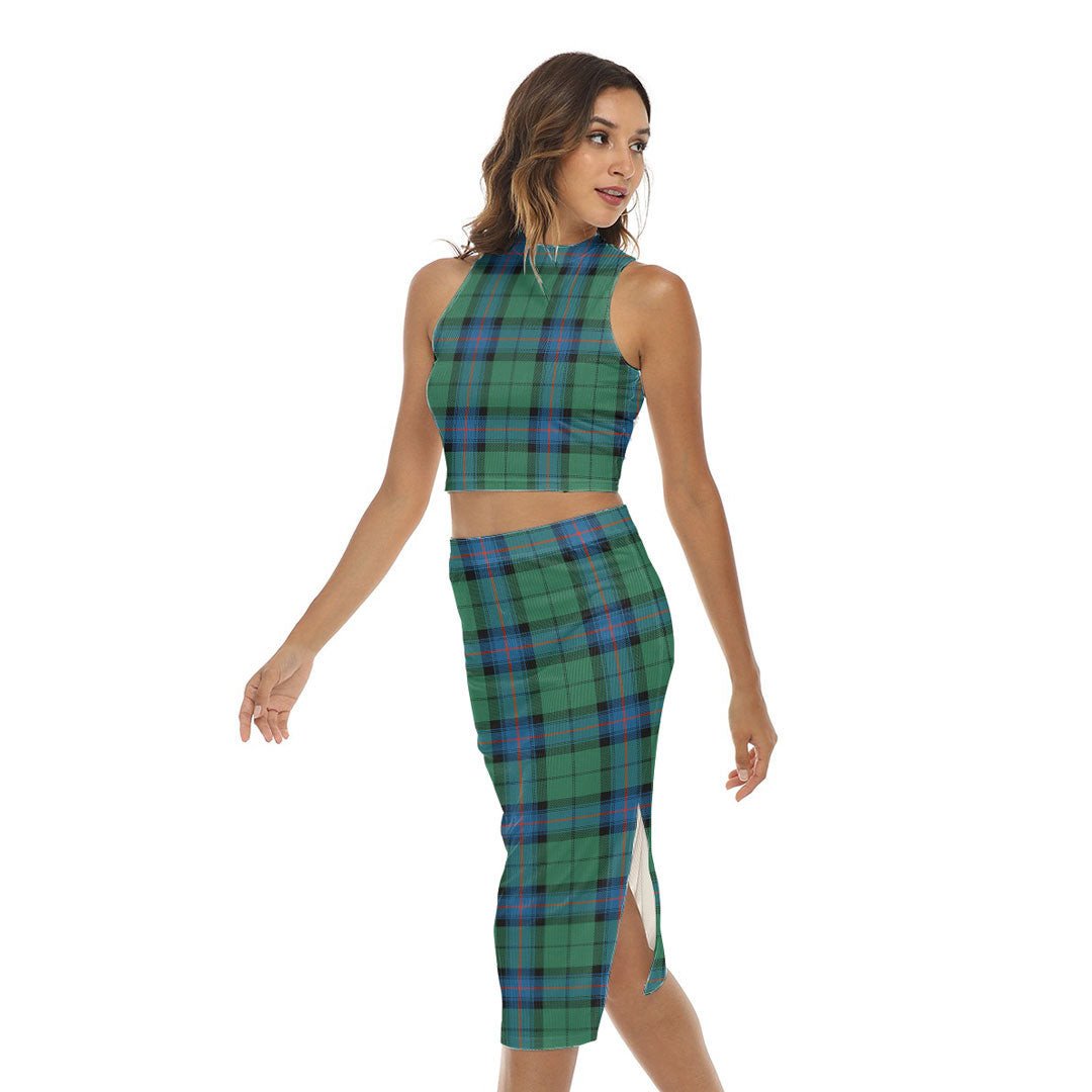 Armstrong Ancient Tartan Plaid Tank Top & Split High Skirt Set