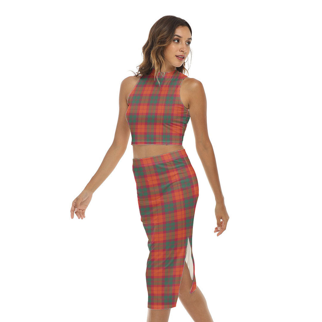 MacNab Ancient Tartan Plaid Tank Top & Split High Skirt Set