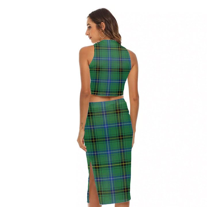 Henderson Ancient Tartan Plaid Tank Top & Split High Skirt Set