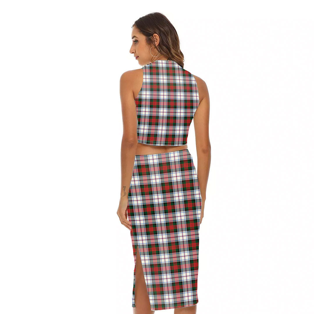 MacDuff Dress Modern Tartan Plaid Tank Top & Split High Skirt Set