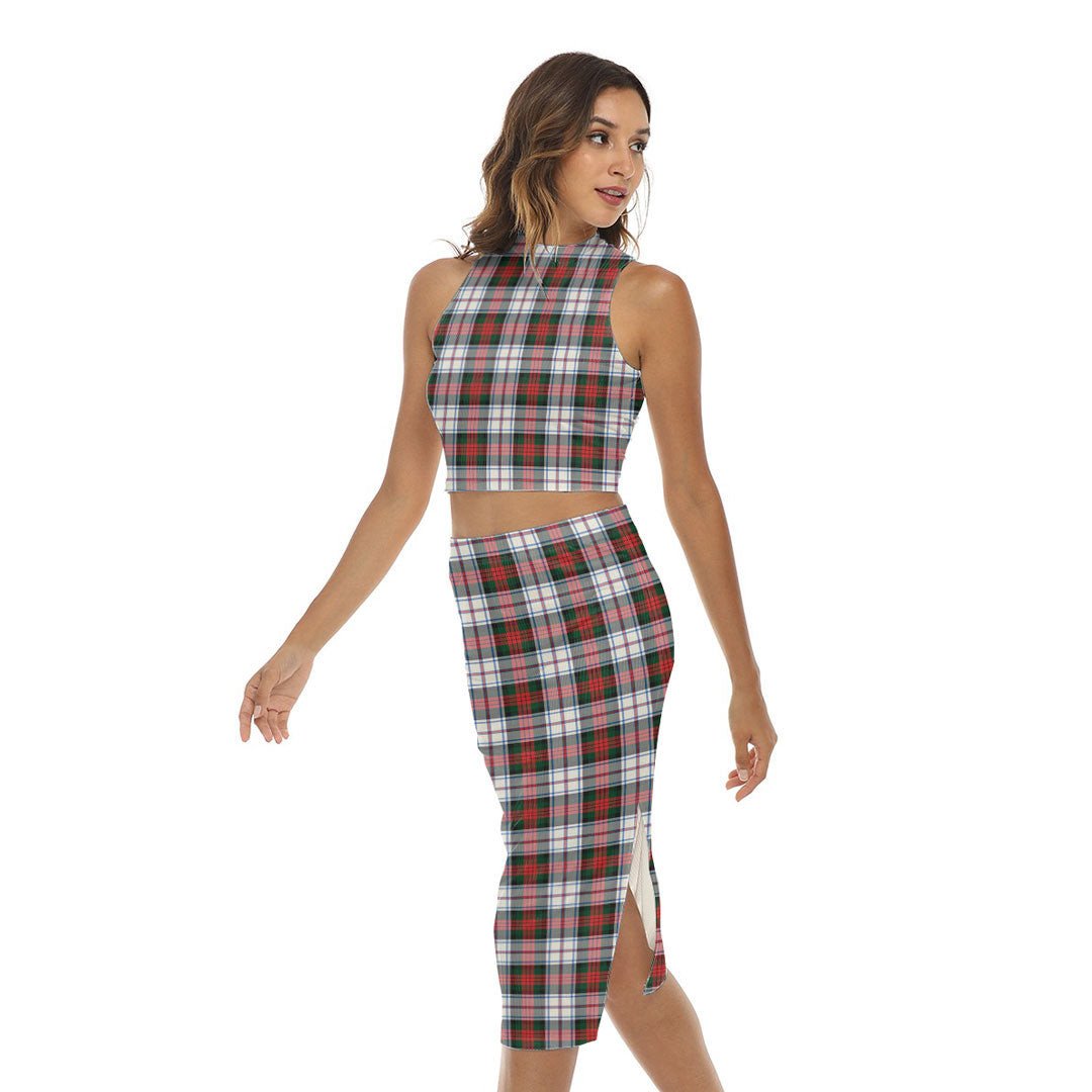 MacDuff Dress Modern Tartan Plaid Tank Top & Split High Skirt Set