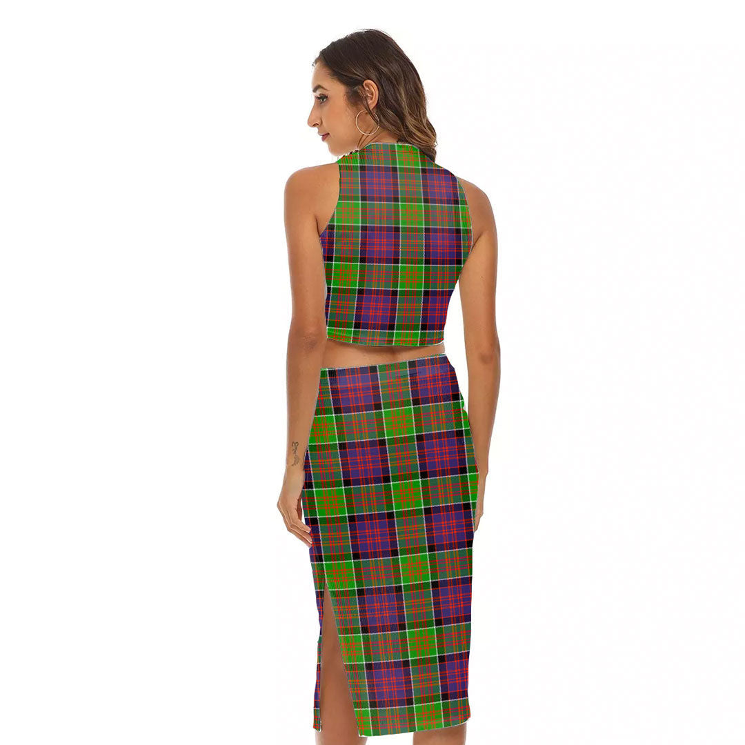MacDonald of Clanranald Tartan Plaid Tank Top & Split High Skirt Set