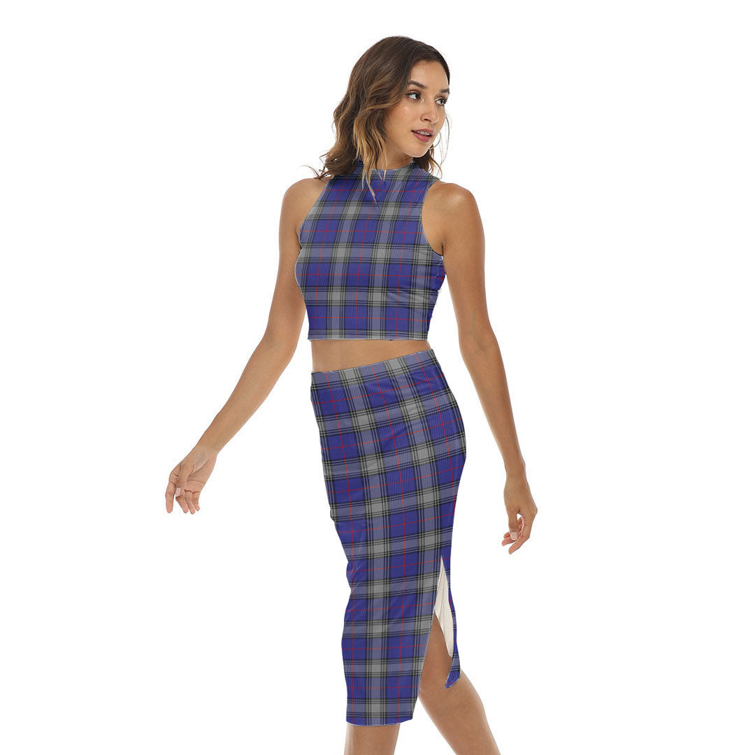 Kinnaird Tartan Plaid Tank Top & Split High Skirt Set