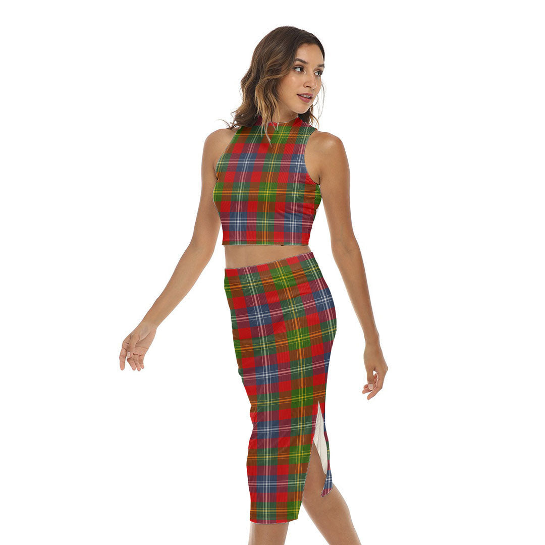 Forrester Tartan Plaid Tank Top & Split High Skirt Set