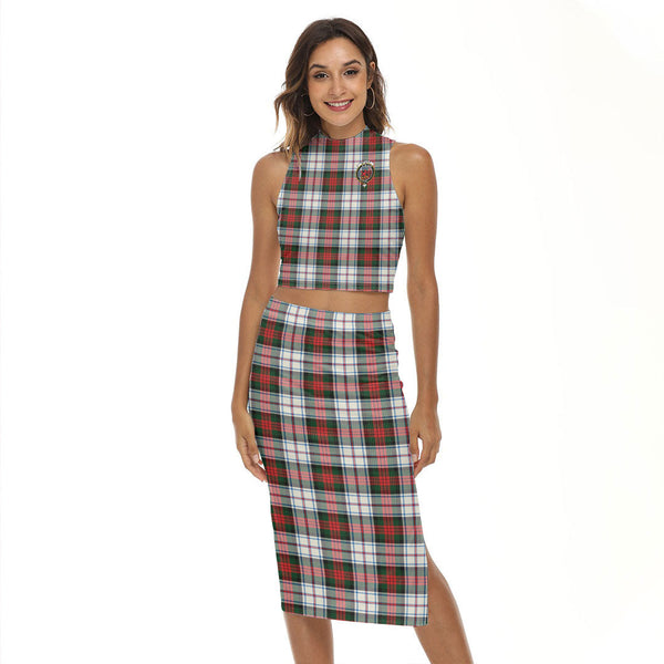 MacDuff Dress Modern Tartan Crest Tank Top & Split High Skirt Set