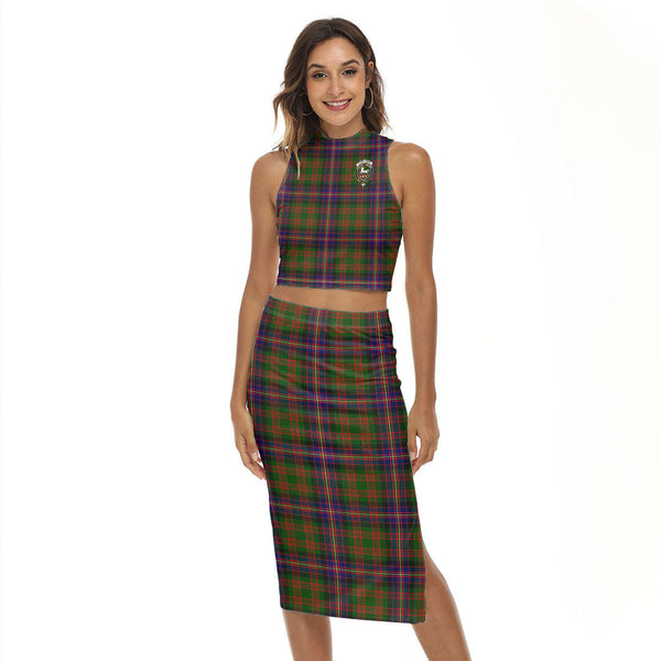 Cochrane Modern Tartan Crest Tank Top & Split High Skirt Set