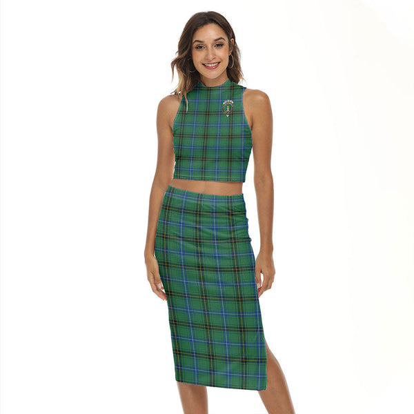 Henderson Ancient Tartan Crest Tank Top & Split High Skirt Set